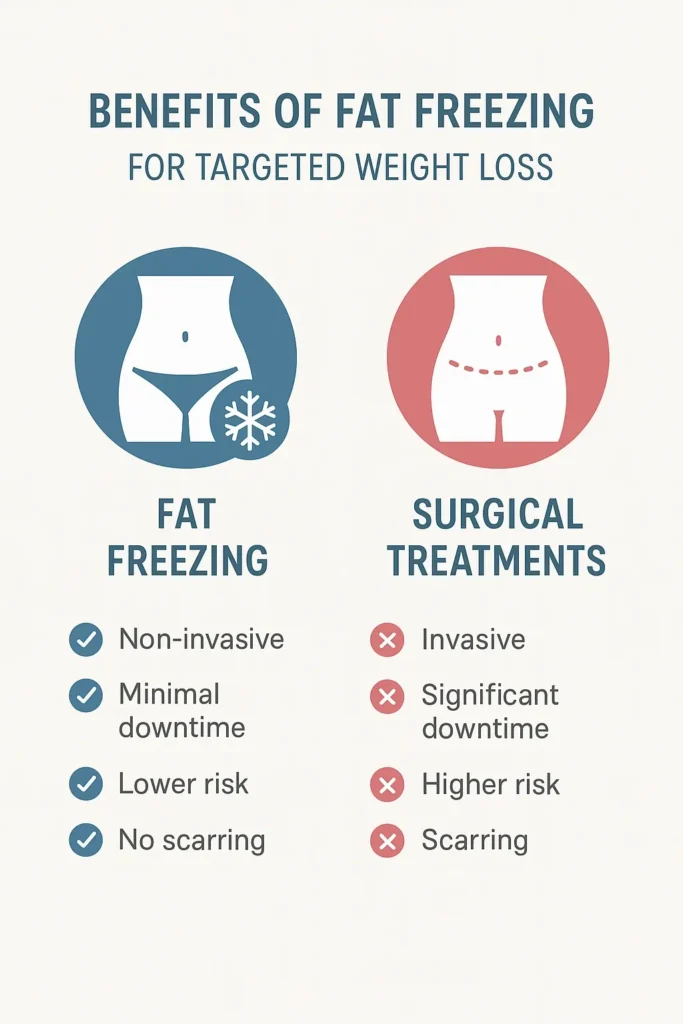 graphic showing the benefits of fat freezing West Ruislip