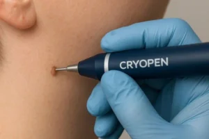 Person receiving skin tag removal West Ruislip