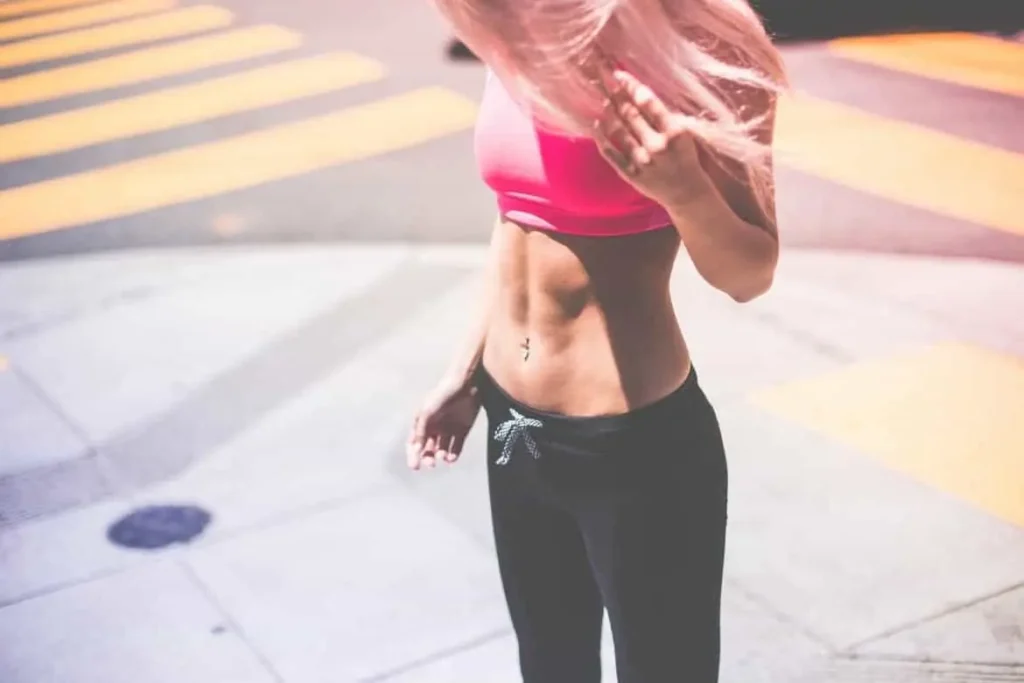 Woman with toned stomach after LA-EMS Body Sculpting Treatment West Ruislip 
