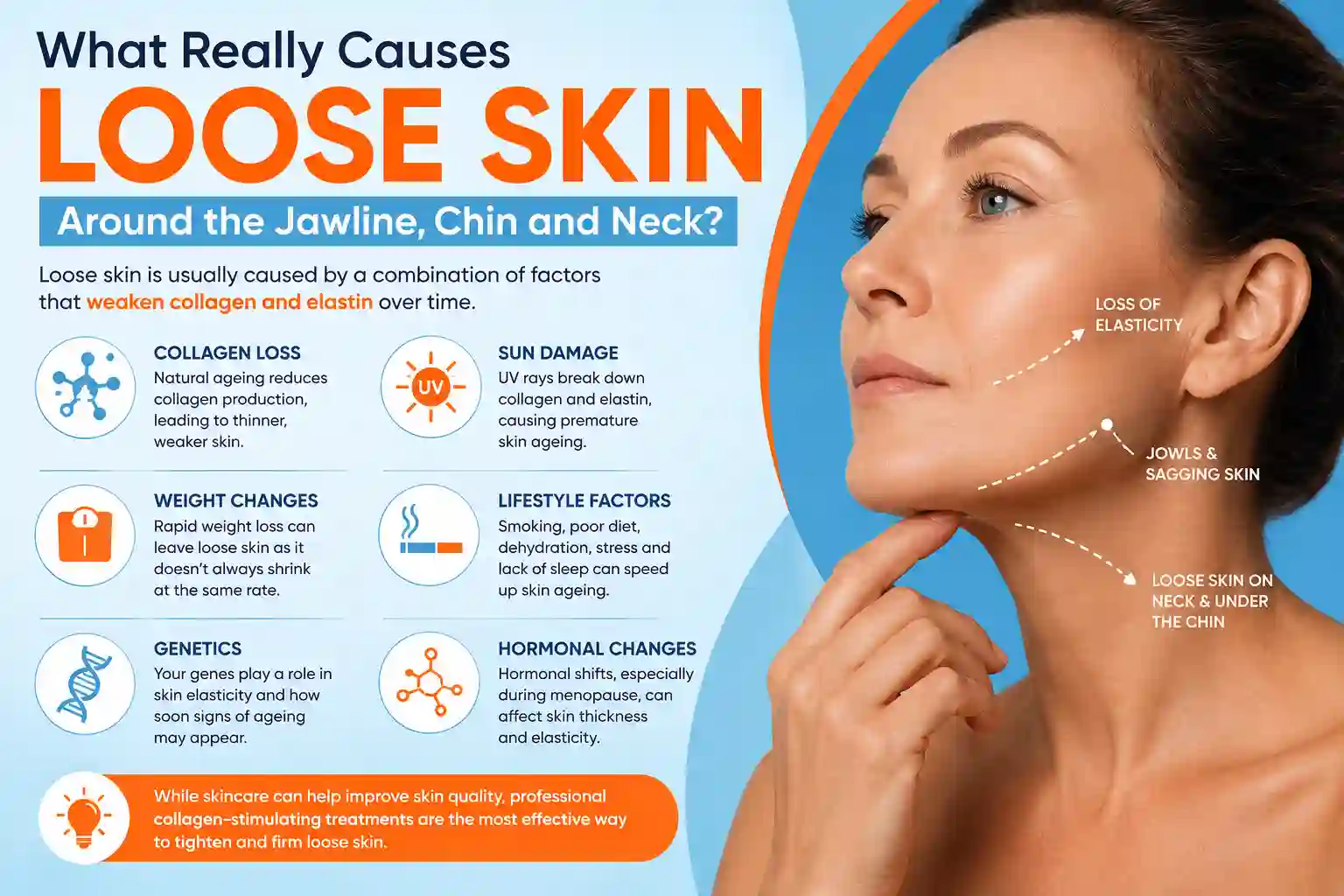 What Really Causes Loose Skin Around the Jawline, Chin and Neck West Ruislip?